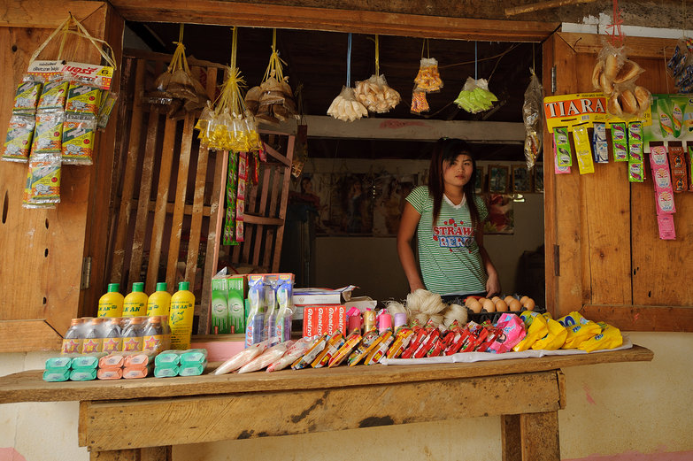 Lao Teenage Girl at Snack Shop