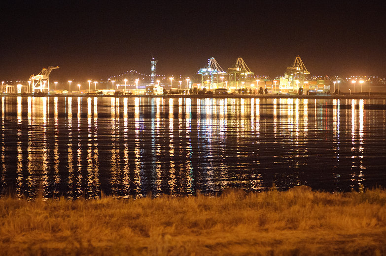 Port of Oakland by Night