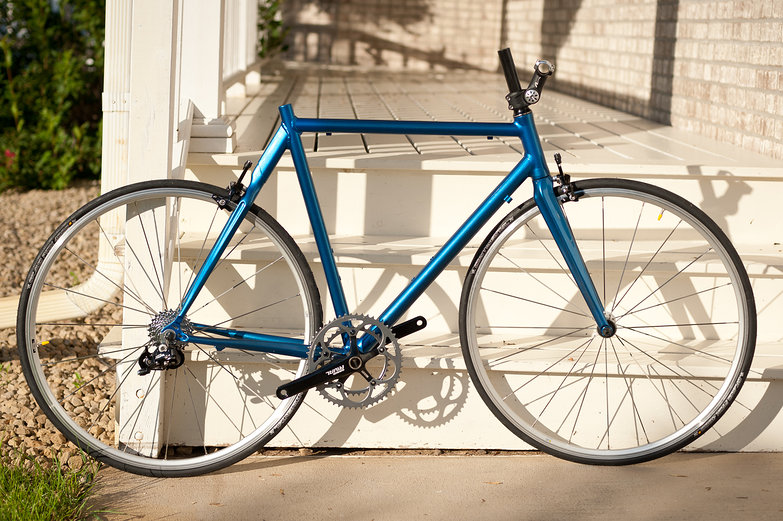 Blue Road Bike in Construction